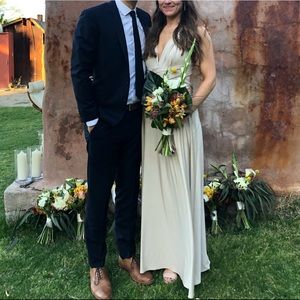 Lulus Convertible beige maxi dress